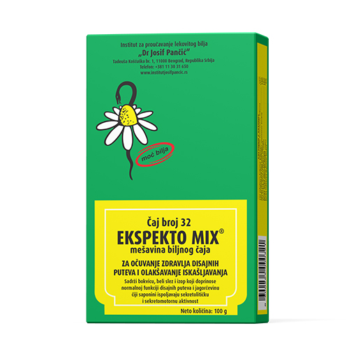 EKSPEKTO MIX – mešavina biljnog čaja za očuvanje zdravlja disajnih puteva i olakšavanje iskašljavanja (Čaj broj 32)