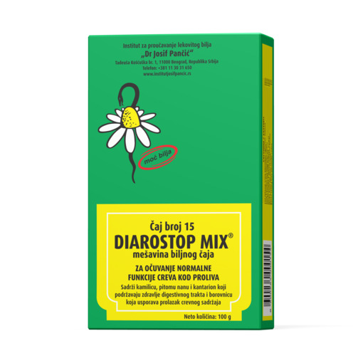 DIAROSTOP MIX – mešavina biljnog čaja za očuvanje normalne funkcije creva kod proliva (Čaj broj 15)